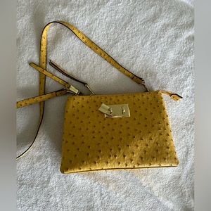 Yellow Ostrich Leather London Fog Purse